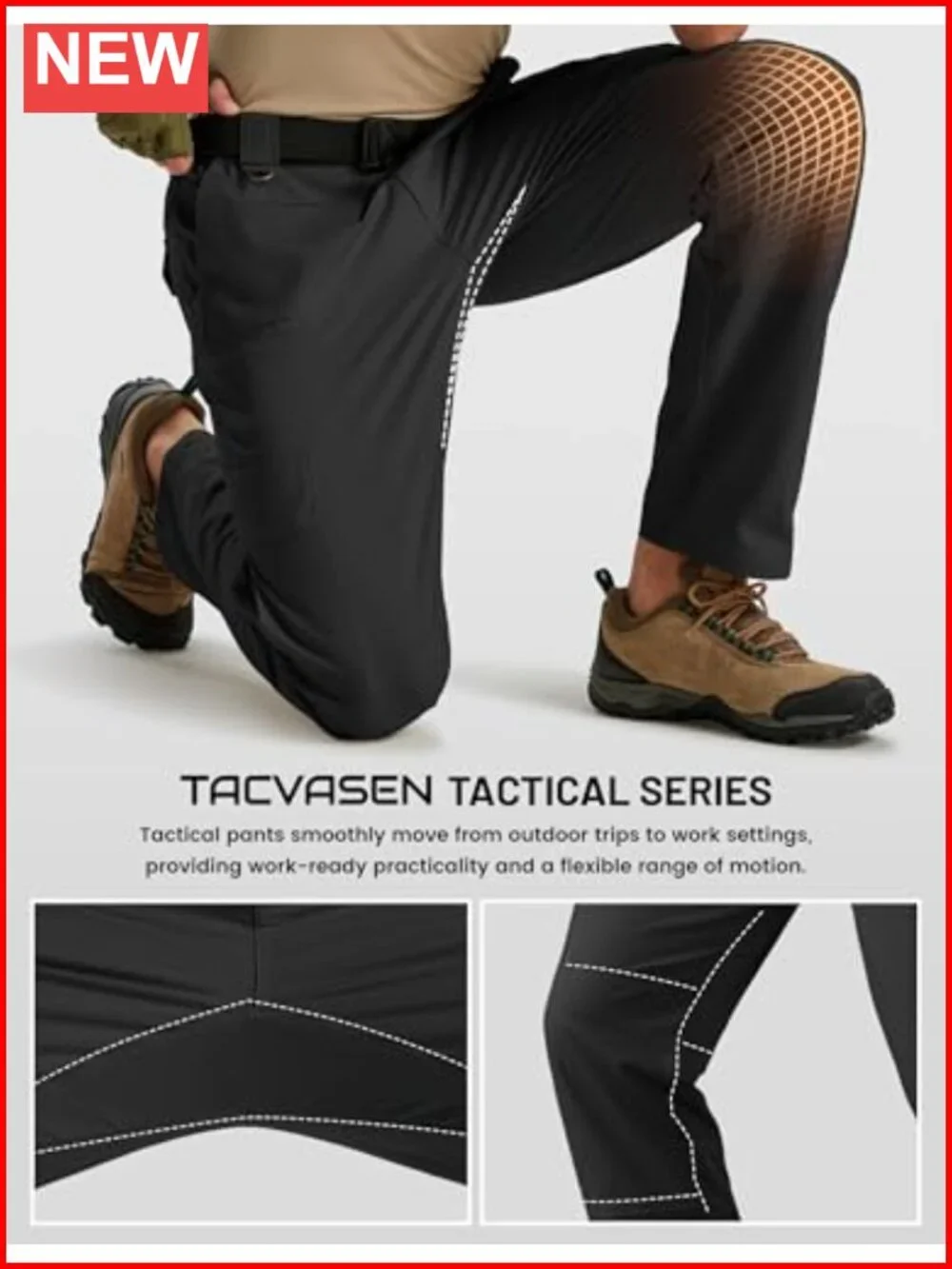 Water Resistant Ripstop Cargo Work Pants with 8 Pockets